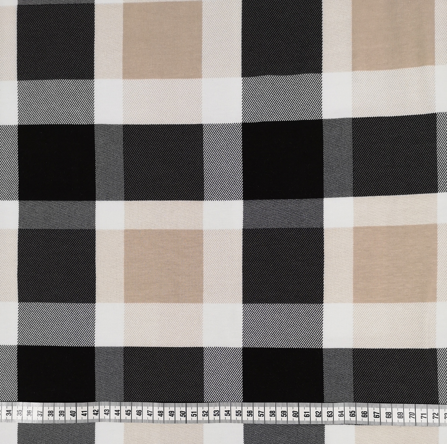 Svart-beige-vit rutig - Sweat