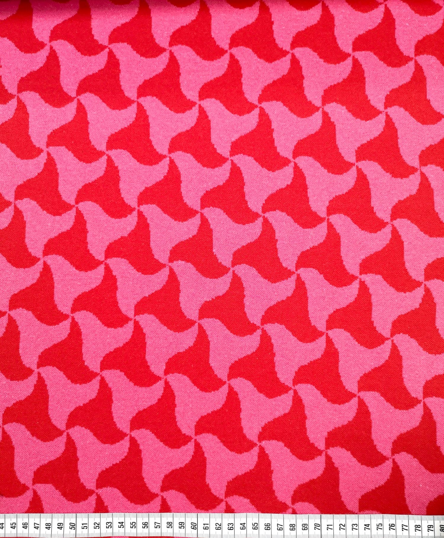Röd/rosa jacquard
