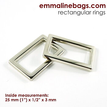 Flat Rectangle Rings 1" - Nickel - 4 pack - Emmaline