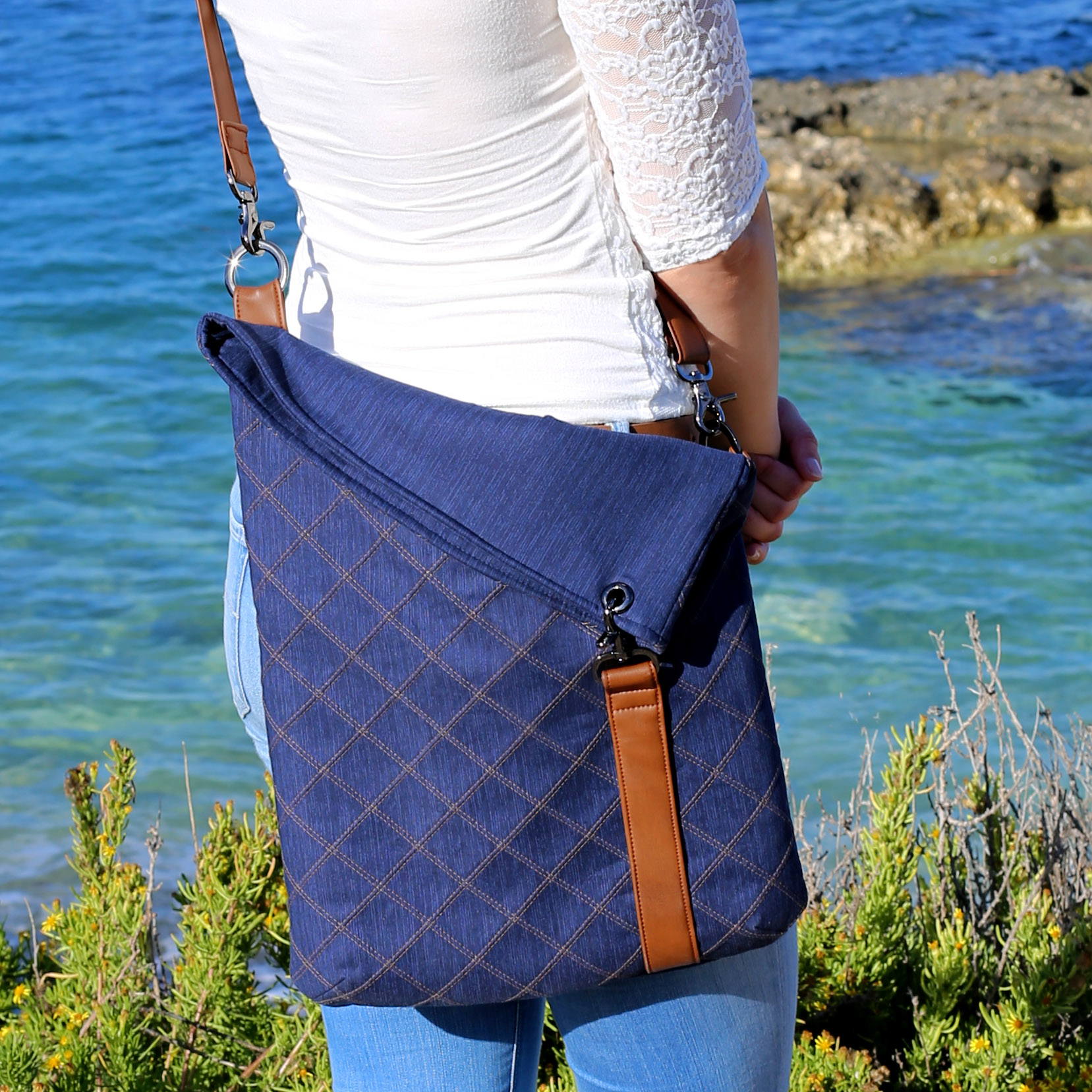 Fresno Foldover Bag - Pappersmönster - 3