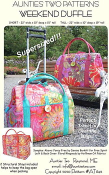 Väskmönster + väskbågar  - Aunties Two Patterns Weekend Duffle 