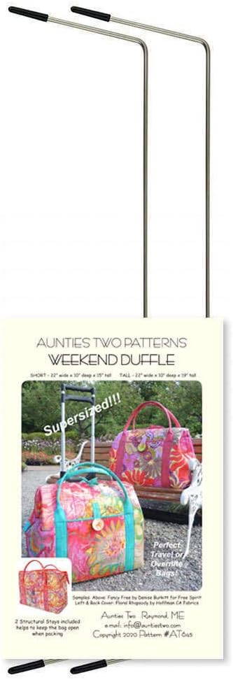 Väskmönster + väskbågar  - Aunties Two Patterns Weekend Duffle 