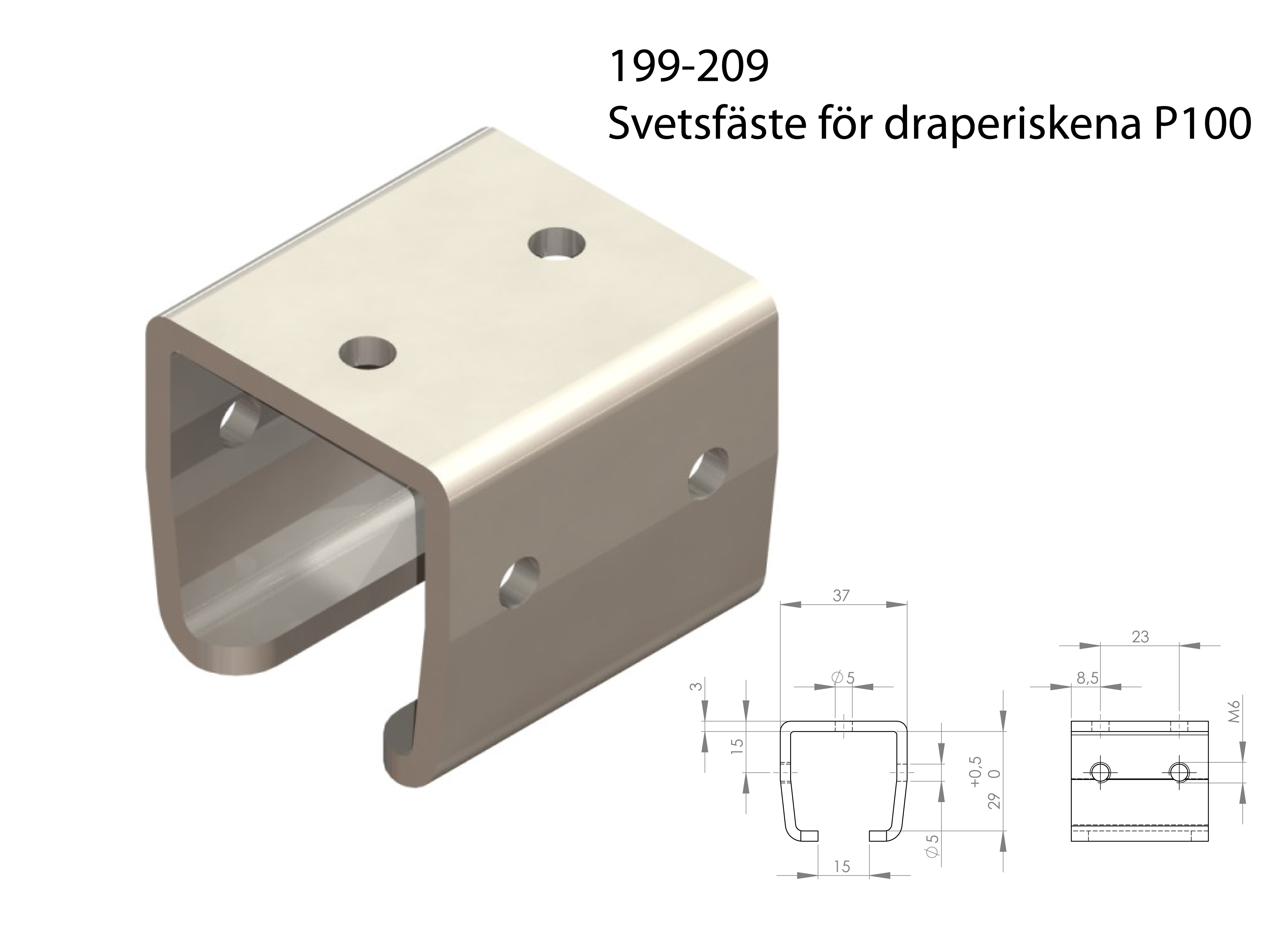Komplett skensystem P100 till pvc draperi - 5