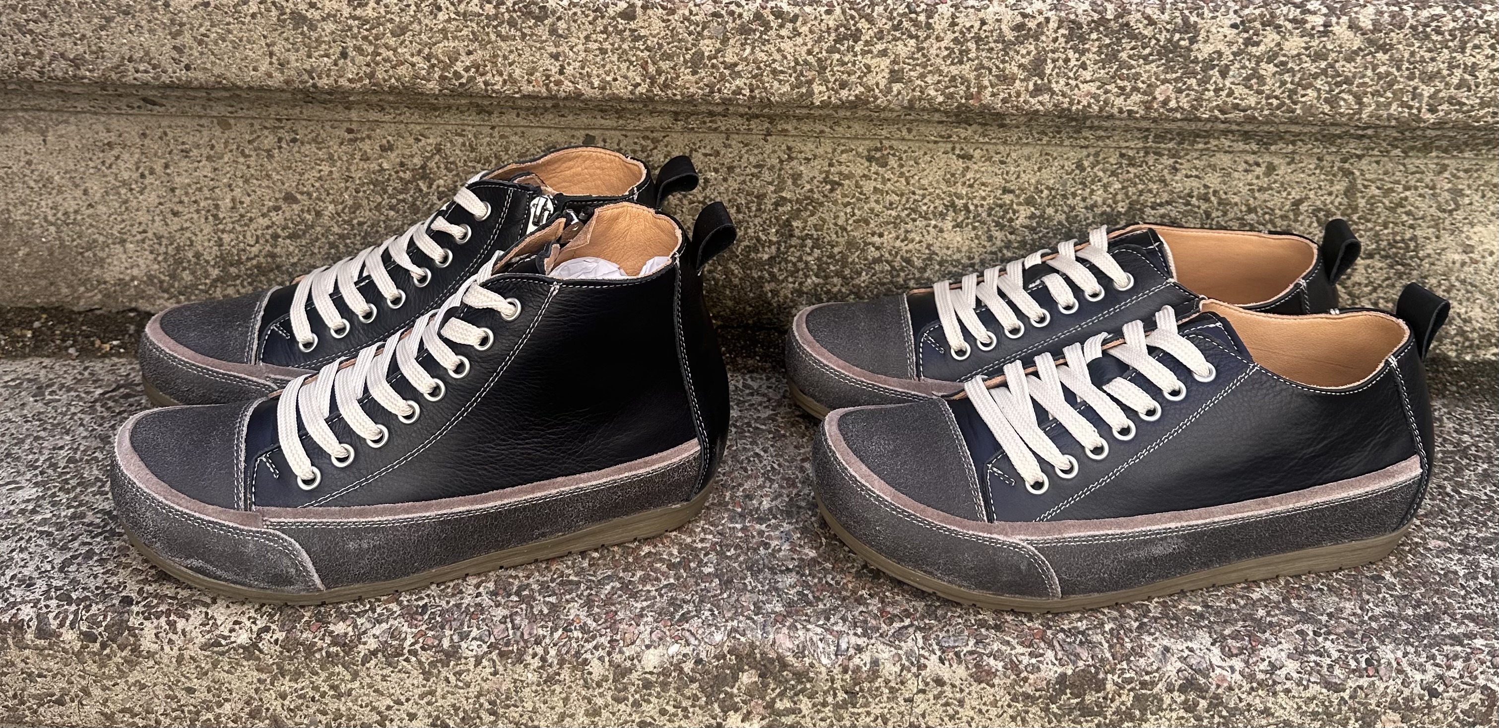 Rymliga sneakers från  Andrea Conti, svart/brun- högt skaft - 6