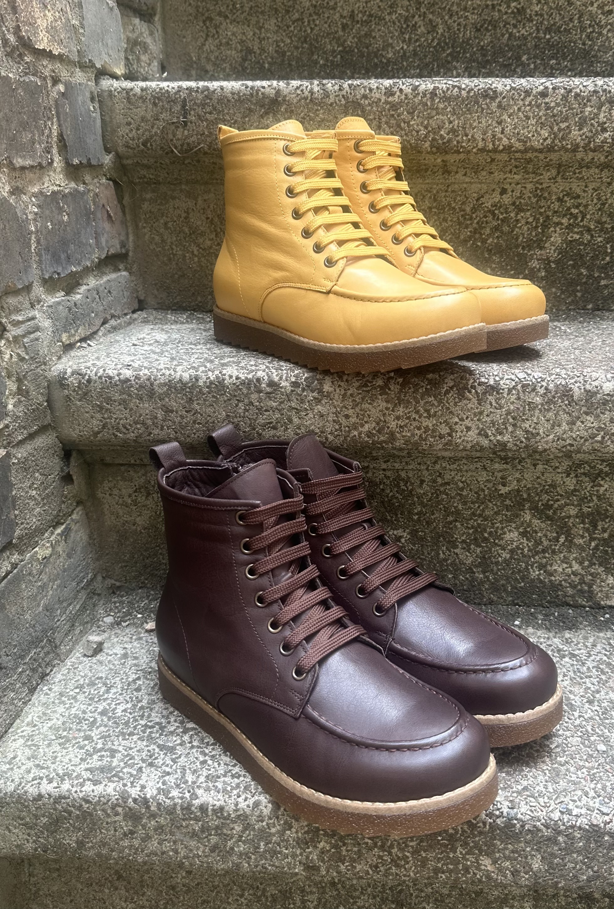  Charlotte of Swedens skinnkängor High Top med gummisula, gul - 6