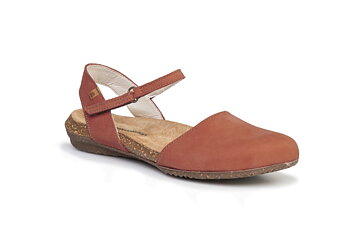 Sandaler med täckt tå från El Naturalista i den sköna lästen Wakataua, roströd