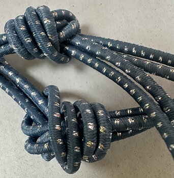 Elastiska  skosnören 60 cm,  jeans/ silver