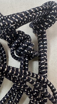 Elastiska  skosnören 60 cm,  mörkblå/silver