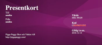 Presentkort 50 kronor