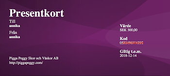 Presentkort 2000 kronor