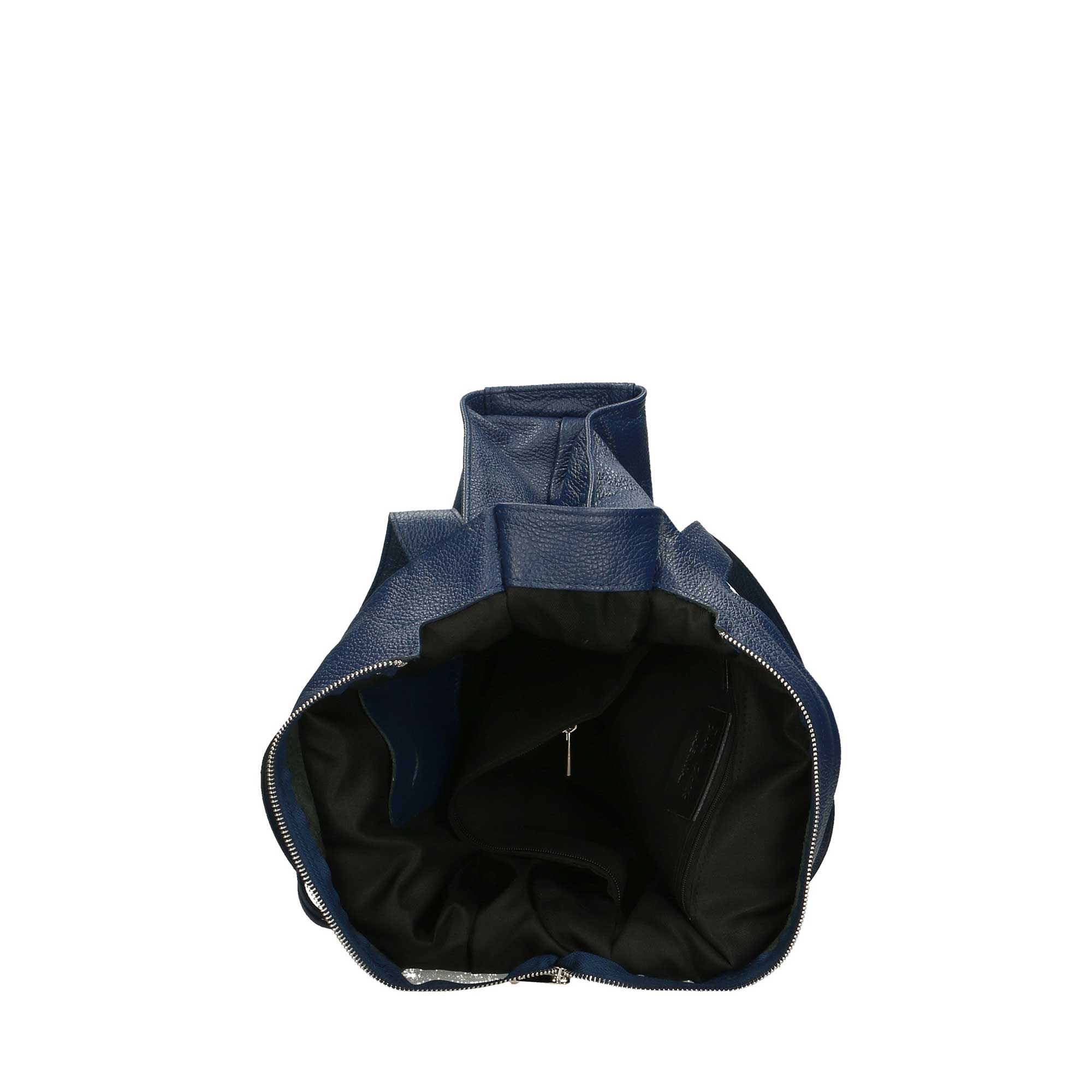 Stor Italiensk skinnväska 40x38x15, mörkblå - 5