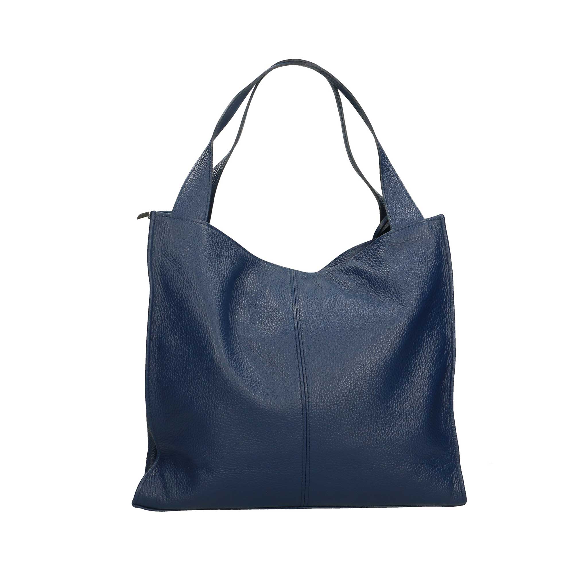 Stor Italiensk skinnväska 40x38x15, mörkblå - 2
