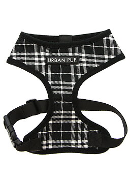 Urban Pup Black & White Tartan Sele Svart/Vit Medium