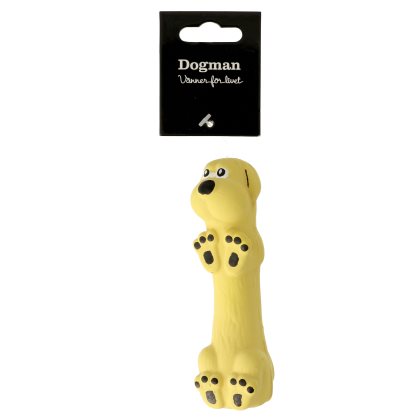 Dogman Latexhund Med Pipljud 13cm Gul