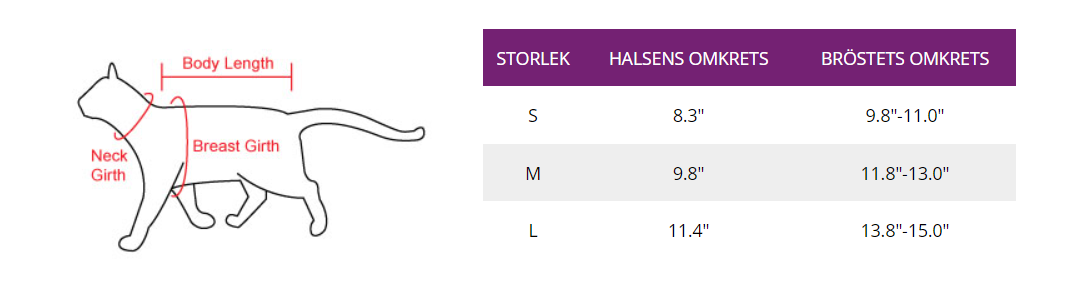 Catspia Cerise Kattsele Västmodell  Röd/Vit - 8