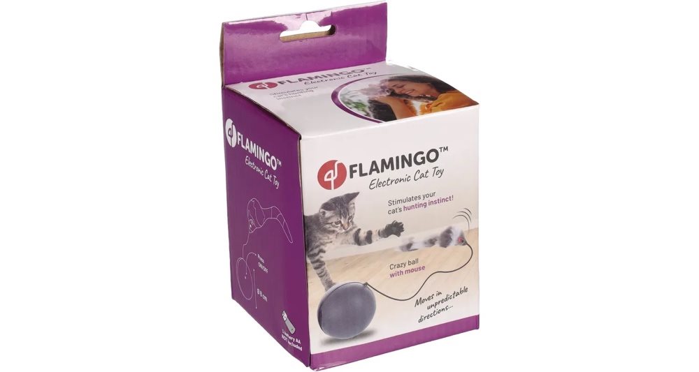 Flamingo Kattleksak Aktivitetskula Med Mus I Snodd Ø8cm - 2