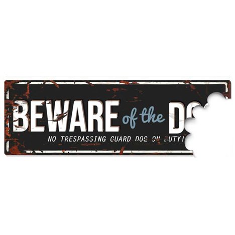 D&D Varningsskylt Beware Of The Dog Svart - 2