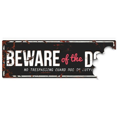 D&D Varningsskylt Beware Of The Dog Svart