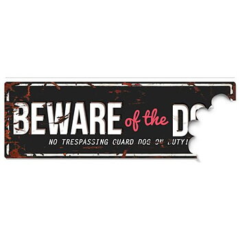 D&D Varningsskylt Beware Of The Dog Svart