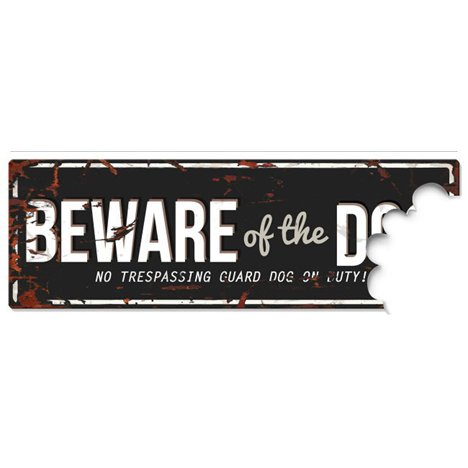 D&D Varningsskylt Beware Of The Dog Svart - 3