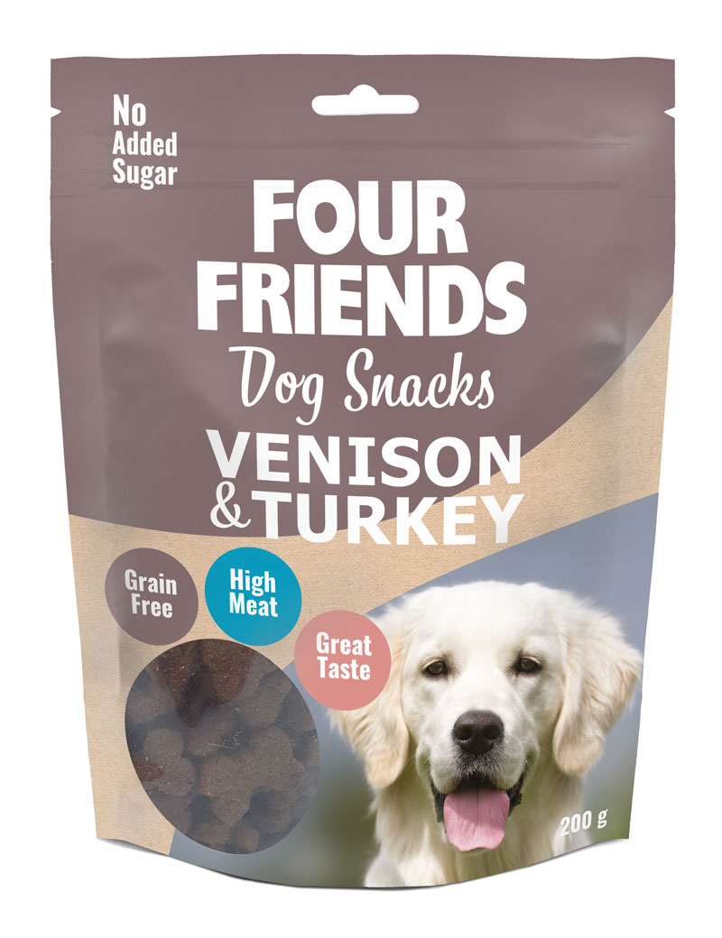 Four Friends Dog Snacks Venison & Turkey 200 Gram 