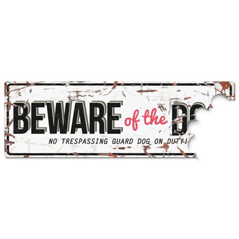 D&D Varningsskylt Beware Of The Dog Vit - 3