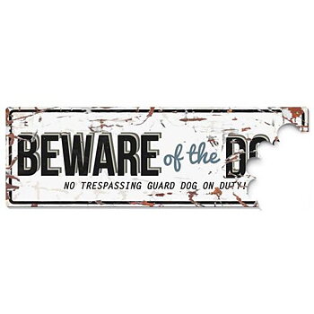 D&D Varningsskylt Beware Of The Dog Vit