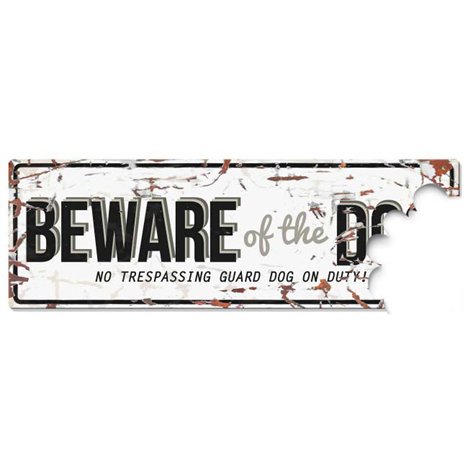 D&D Varningsskylt Beware Of The Dog Vit