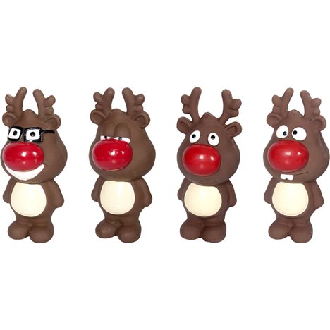 hundleksak Latex Rudolf Med Röda Mulen 14cm