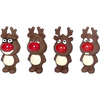 hundleksak Latex Rudolf Med Röda Mulen 14cm