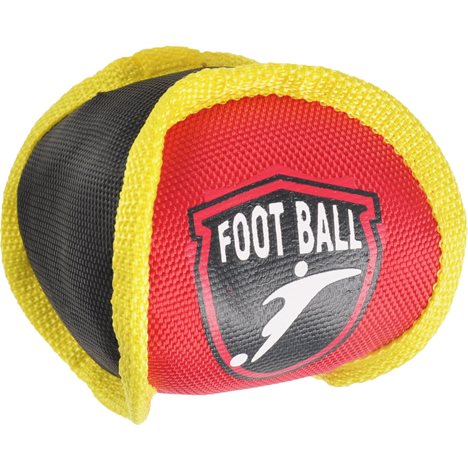 Hundleksak Canvas Fotboll Svart/Röd/Gul 10cm