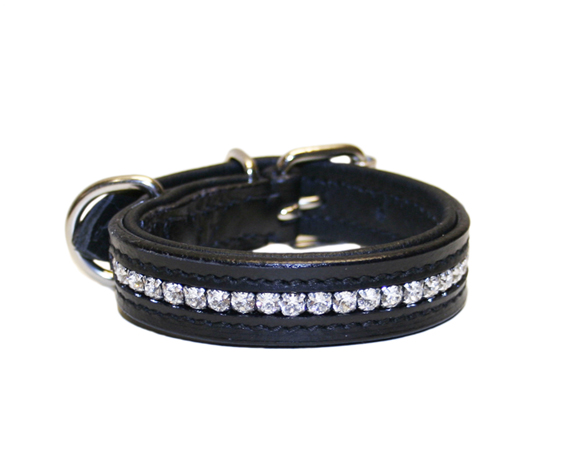 Halsband Med Swarovski Kristaller 55cm Svart