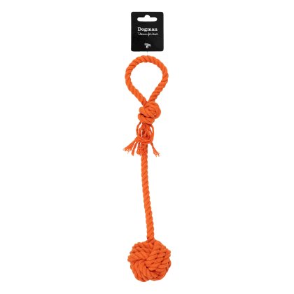 Dogman Hundleksak Rep Med Boll Orange