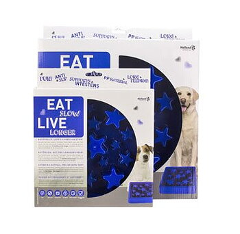 Plastskål Eat Slow Live Longer Star Large Blå