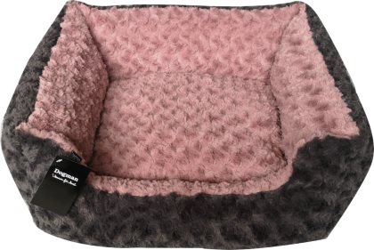 Dogman Bädd Supersoft Rektangulär Rosa/Grå Large