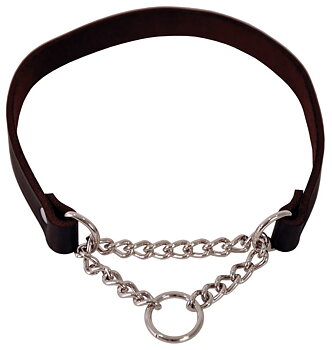 Dogman Lina Läderhalsband Halvstryp Svart Large 18mm X 55cm