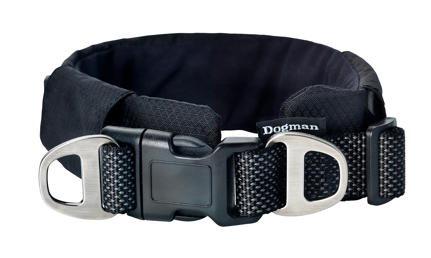 Dogman Emmi Fodrat Hundhalsband Ställbart Svart X-Large