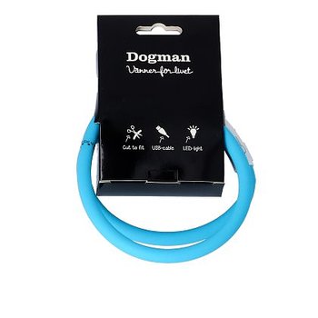Dogman Blinkhalsband LED Turkos 20-65cm
