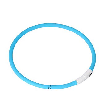 Dogman Blinkhalsband LED Turkos 20-65cm
