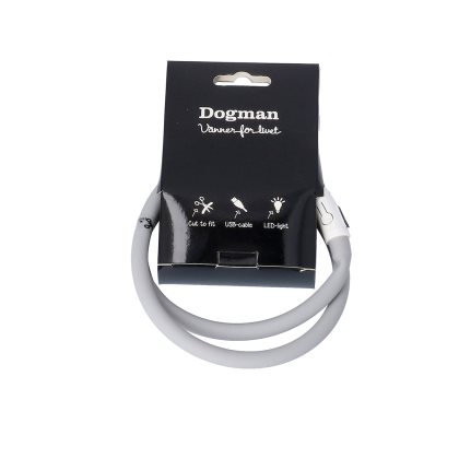 Dogman Blinkhalsband LED Grå 20-65cm