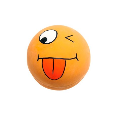 Kattleksak Latexboll Med Lustigt Ansikte Orange
