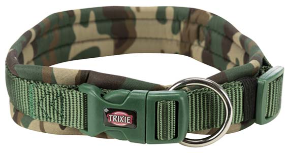 Trixie Premium Halsband Neoprenfodrad Large 25mm x 49-55cm Camo/Skogsgrön