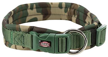 Trixie Premium Halsband Neoprenfodrad Large 25mm x 49-55cm Camo/Skogsgrön