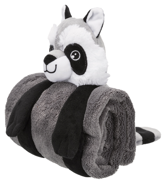 Trixie Junior Cuddly Set Filt/Björn Plysch 75x50cm Mörkgrå