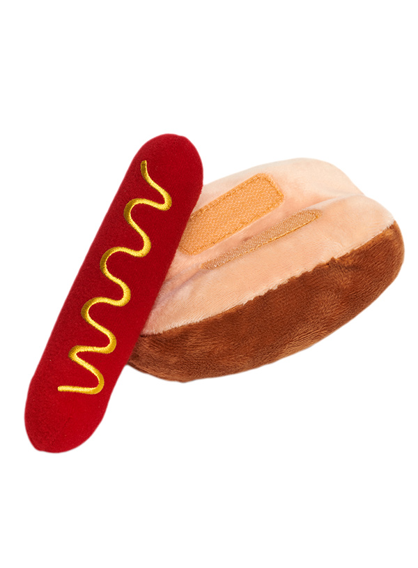 Urban Pup Plush & Squeaky Hundleksak Varmkorv  - 2