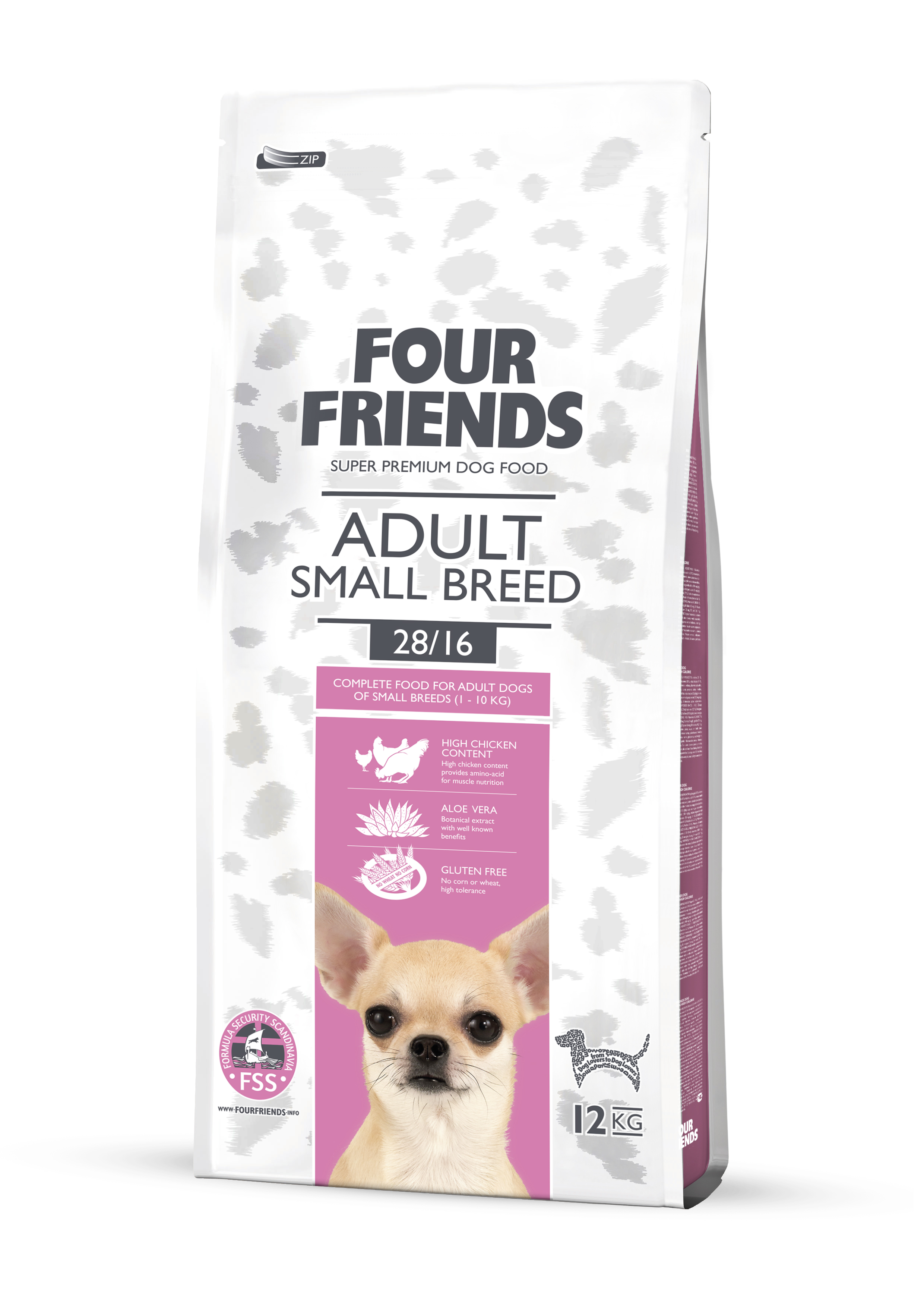 FourFriends Hundfoder Adult Small Breed 12 Kg