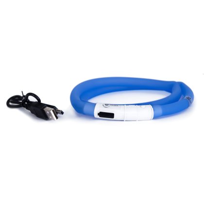 Dogman Blinkhalsband LED Blå 20-65cm  - 2