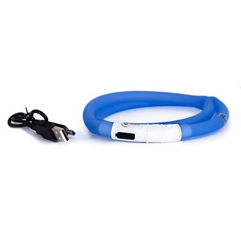 Dogman Blinkhalsband LED Blå 20-65cm 