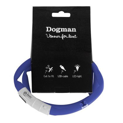 Dogman Blinkhalsband LED Blå 20-65cm  - 3