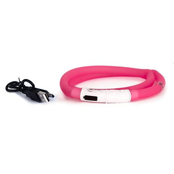 Dogman Blinkhalsband LED Rosa 20-65cm